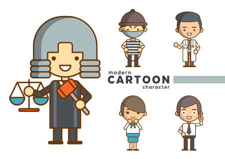 Modern Cartoon character in various jobs for designers in the design of all kinds of works. easy to use and highly customizable. beautiful and modern element which can be used in many purposes Eps10 vのイラスト素材