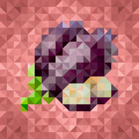 Triangle low poly eggplant iconのイラスト素材