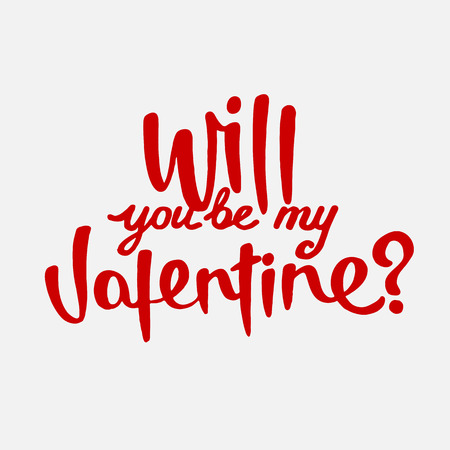 Will you be my valentine hand drawn letteringのイラスト素材