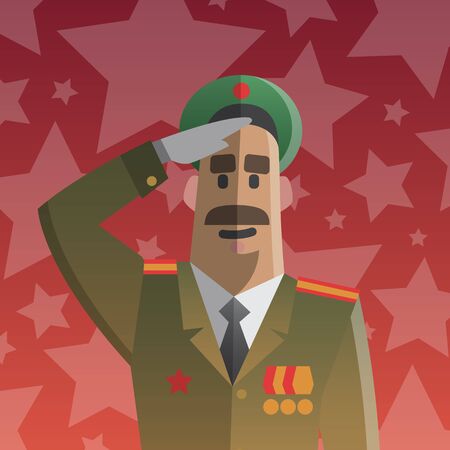 Twenty three of February military men postcard.のイラスト素材