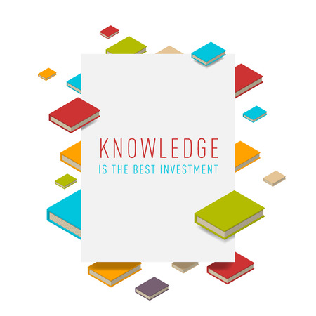 Blank mockup with books frame. Isometric flat.のイラスト素材