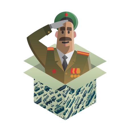 Isometric gift for day of defenders of fatherland.のイラスト素材