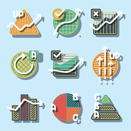 Infographic dashboard. Infographic elements for statistics, analytics, marketing reports -pie, bar diagram. Bar, line chart, percent, step, option, timeline. Charts diagram, graph, vector illustrationのイラスト素材
