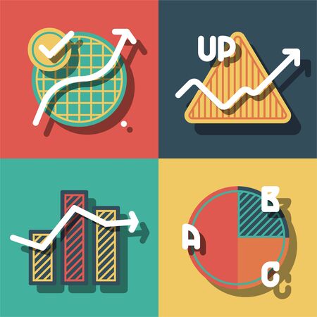 Infographic dashboard. Infographic elements for statistics, analytics, marketing reports -pie, bar diagram. Bar, line chart, percent, step, option, timeline. Charts diagram, graph, vector illustrationのイラスト素材