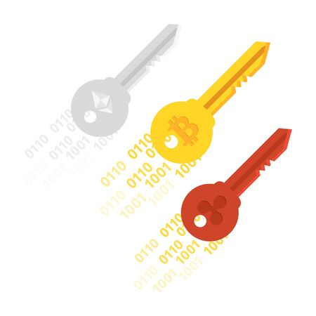 Vector set of various online processes with crypto currency: exchange, purchase, sale, growth, fall, accumulation, fund. Vector collection of cryptocurrency design concept for advertising. のイラスト素材