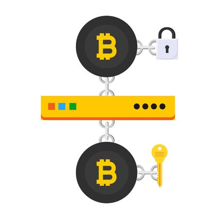 Vector set of various online processes with crypto currency: exchange, purchase, sale, growth, fall, accumulation, fund. Vector collection of cryptocurrency design concept for advertising. のイラスト素材