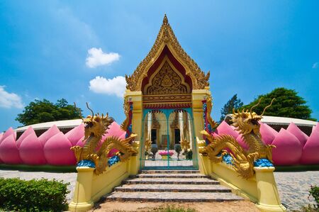 Buddhist temple gate style at thailandの写真素材
