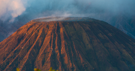 Mount Bromo volcano, Surabuya, Indonesiaの写真素材