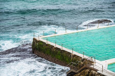 Rock Swimming Pools overlooking Tasman Sea near Bondi, Australiaのeditorial素材