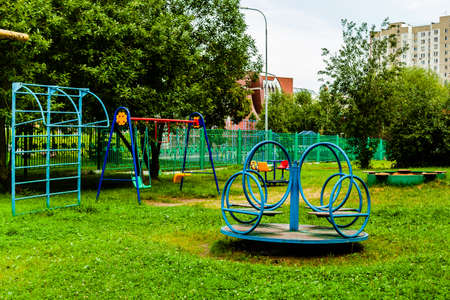 Empty childrens outdoor swings