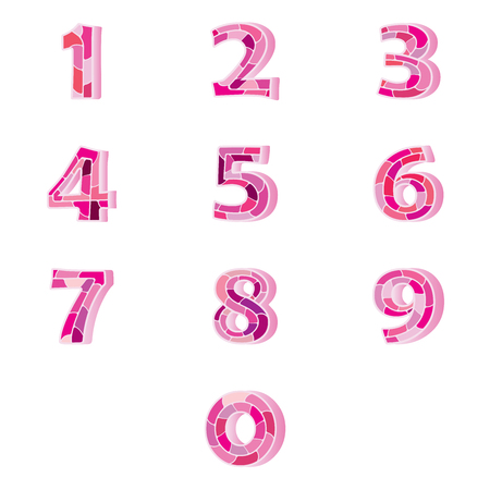 Numbers set of orange pattern or look like python pattern.のイラスト素材