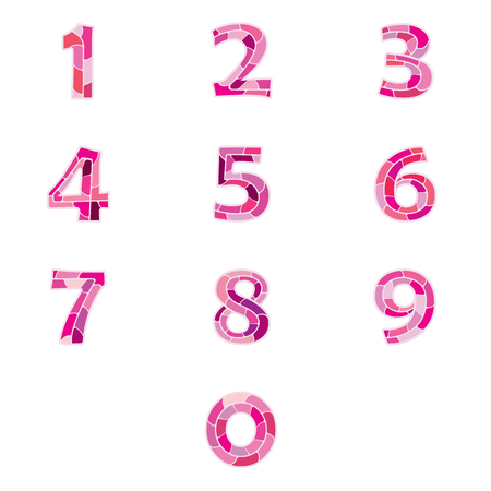 Numbers set of orange pattern or look like python pattern.のイラスト素材