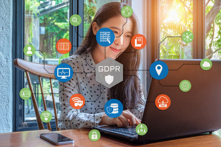 GDPR. General Data Protection Regulation. Cyber security and privacy.の写真素材