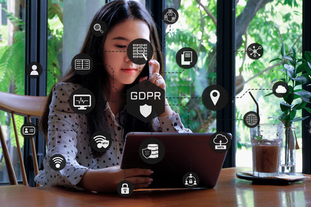 GDPR. General Data Protection Regulation. Cyber security and privacy.の写真素材