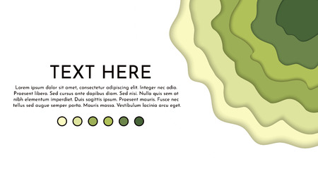 3D abstract green wave background with paper cut shapes. Vector design layout for business presentations, flyers, posters.のイラスト素材