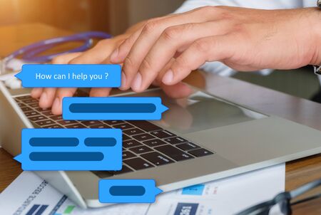 Chat bot assistant for future. Life style concept of using smart AI.の写真素材