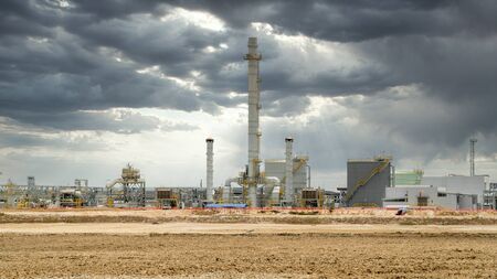 Industry area. The refined oil factory and Preto chemical industrial.の写真素材