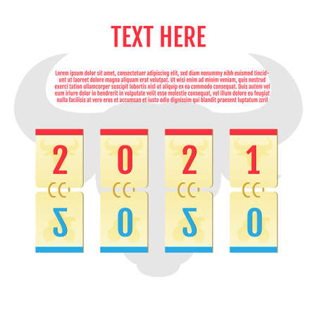 Happy New Year elegant design of flip 2020 to 2021 logo numbers. Element for cover design and space for input text.のイラスト素材