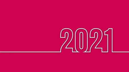 Creative happy new year 2021 design. Flat design background.