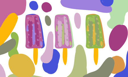 Vector illustration of summer dessert delicious ice cream isolated.のイラスト素材