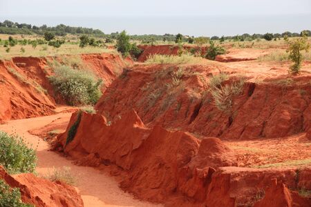 Red River is formed by the smearing of red sand, Vietnam, Southeast Asia