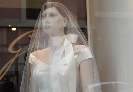mannequin in the window girl costume brideの写真素材