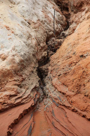 Red River is formed by the smearing of red sand, Vietnam, Southeast Asiaの写真素材