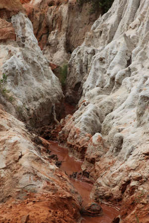 Red River is formed by the smearing of red sand, Vietnam, Southeast Asia
