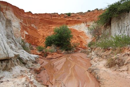  Red River is formed by the smearing of red sand, Vietnam, Southeast Asia