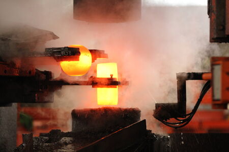 Automatic hot stamping process of grinding balls of round billet