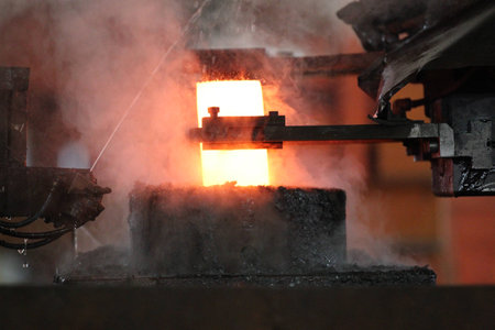 automatic hot stamping process of grinding balls of round billet