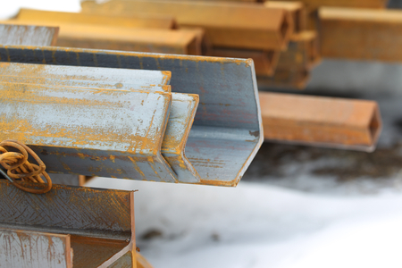 Metal profiles angle foundation for building structures, steelの写真素材