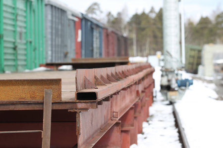 the prospect of a ramp for loading and unloading rail carsの写真素材