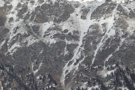 Scenic view of the mountains, ski resort Dombay, Caucasus, Russiaの写真素材