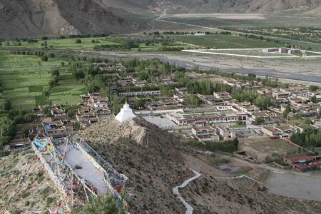 Foothills of the Tibetan landscape with mountains, Chinaの写真素材
