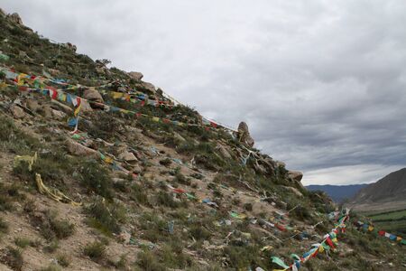 Foothills of the Tibetan landscape with mountains, Chinaの写真素材