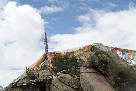 Foothills of the Tibetan landscape with mountains, Chinaの写真素材