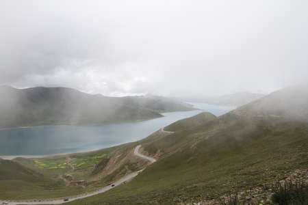 Foothills of the Tibetan landscape with mountains, Chinaの写真素材