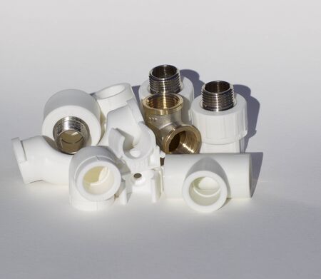 various fittings for water supply pipelinesの写真素材