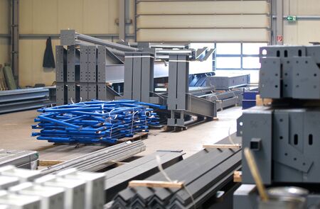 various elements of steel structures for further assembly
