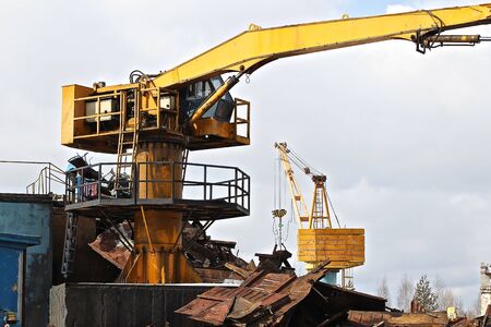 crane to move the scrap metal and other materials
