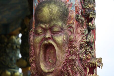 Sculpture, architecture and symbols of Buddhism, Thailand, South East Asiaの写真素材