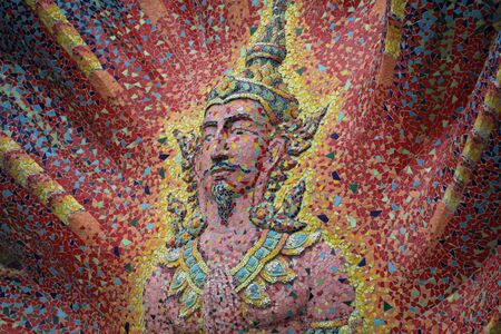 Sculpture, architecture and symbols of Buddhism, Thailand, South East Asiaの写真素材