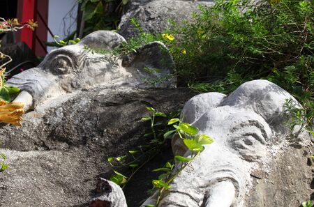 Sculpture, architecture and symbols of Buddhism, Thailand, South East Asiaの写真素材