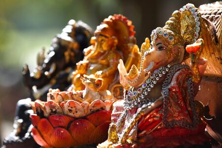 Sculpture, architecture and symbols of Buddhism, Thailand, South East Asiaの写真素材