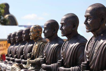 Sculpture, architecture and symbols of Buddhism, Thailand, South East Asiaの写真素材
