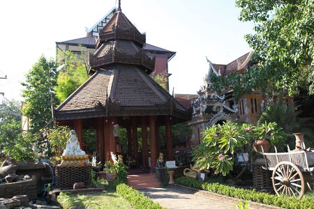 Sculpture, architecture and symbols of Buddhism, Thailand, South East Asiaの写真素材