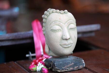 Sculpture, architecture and symbols of Buddhism, Thailand, South East Asiaの写真素材