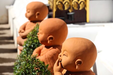 Sculpture, architecture and symbols of Buddhism, Thailand, South East Asiaの写真素材