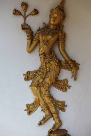 Sculpture, architecture and symbols of Buddhism, Thailand, South East Asiaの写真素材